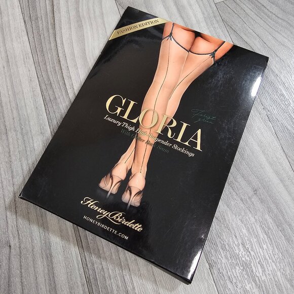 Honey Birdette Gloria Forest Green Stockings Hosiery Size S - Picture 1 of 3